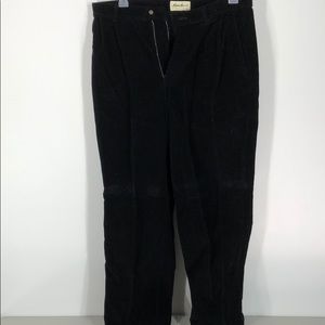 Black corduroy Eddie Bauer pants.